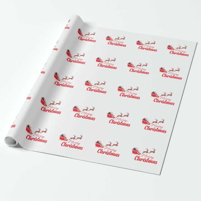 Christmas design and reindeer wrapping paper (Unrolled)