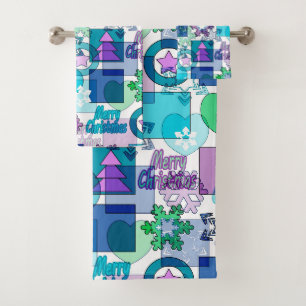 Christmas design bath towel set
