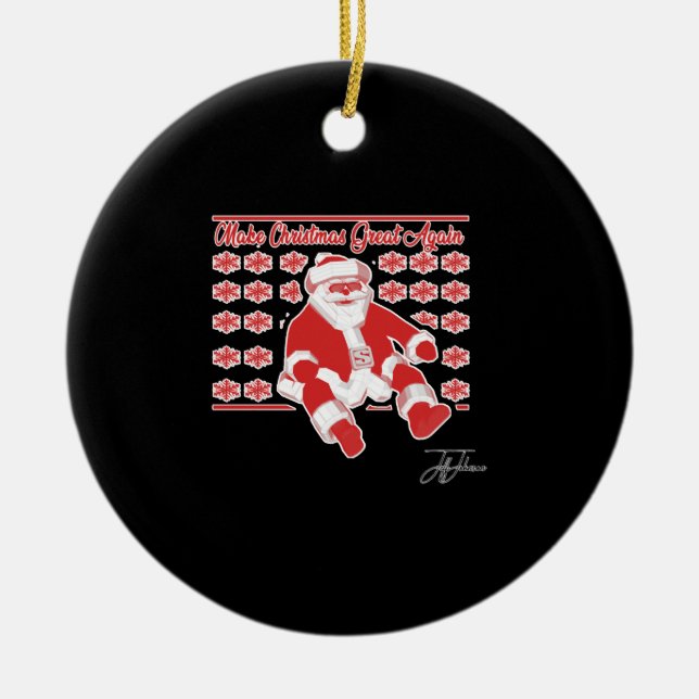 Christmas Design by Jeff Johnson Ceramic Tree Decoration (Front)