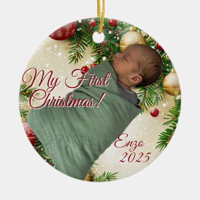 Christmas Design Ceramic Tree Decoration (Front)