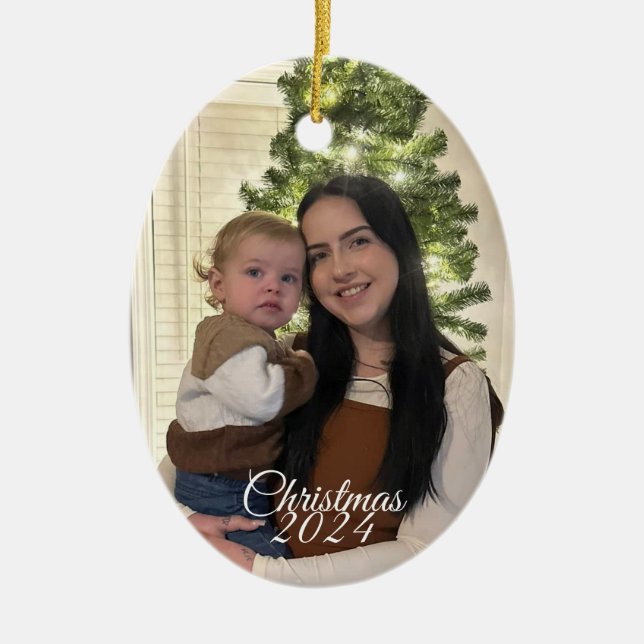 Christmas Design Ceramic Tree Decoration (Front)