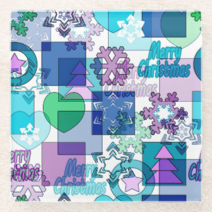 Christmas design glass coaster