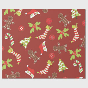 Christmas design in red wrapping paper