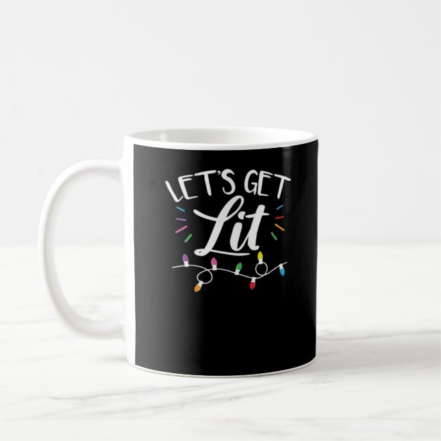 Christmas Design - Let's Get Lit Coffee Mug (Left)