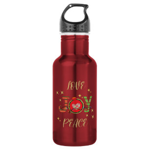 CHRISTMAS DESIGN LOVE JOY PEACE WITH CHRISTMAS LIG 532 ML WATER BOTTLE
