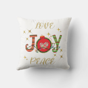 CHRISTMAS DESIGN LOVE JOY PEACE WITH CHRISTMAS LIG CUSHION