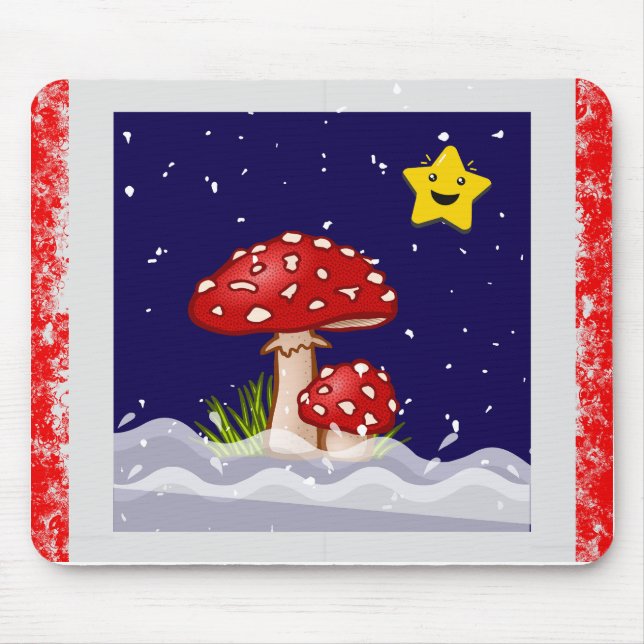 Christmas design mushrooms  mouse mat (Front)