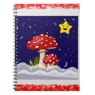 Christmas design mushrooms  notebook