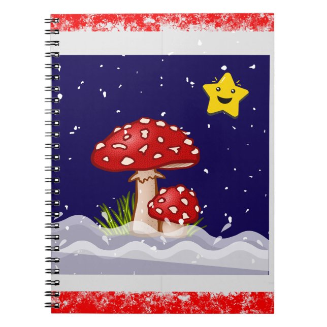 Christmas design mushrooms  notebook (Front)