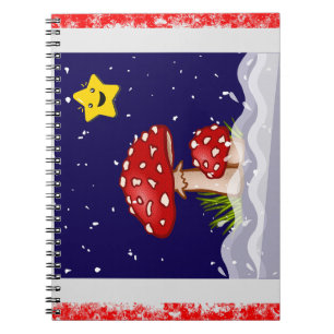 Christmas design mushrooms  notebook