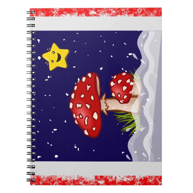 Christmas design mushrooms  notebook (Front)