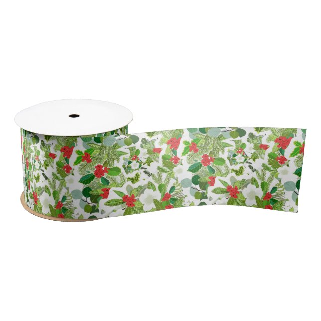 Christmas Design on  Satin Ribbon (Spool)