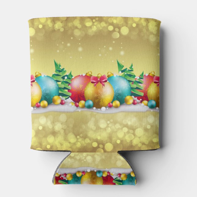 Christmas Design, Ornamental , Custom Can Cooler (Back)