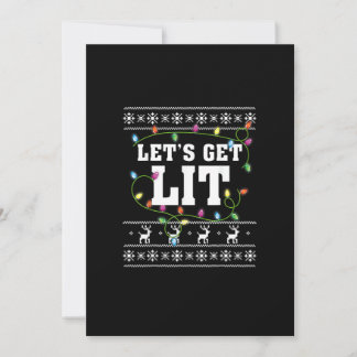 Christmas Design Quote - Let's Get Lit Holiday Card