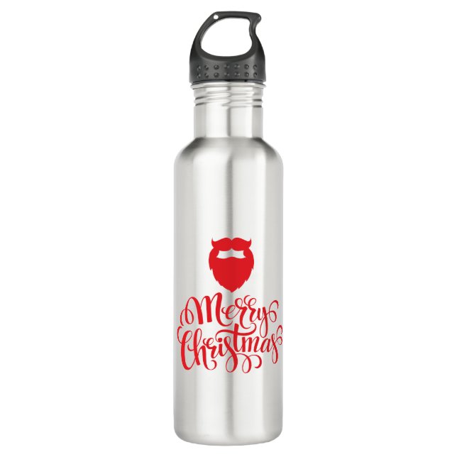 Christmas design Santa beard 710 Ml Water Bottle (Front)
