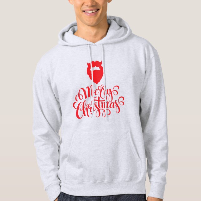 Christmas design Santa beard Hoodie (Front)