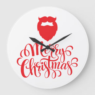 Christmas design Santa beard Large Clock