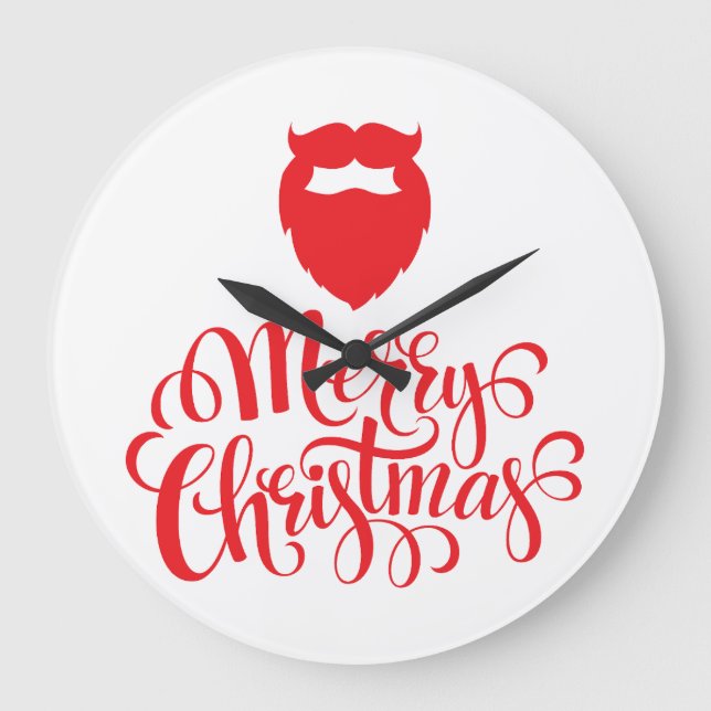 Christmas design Santa beard Large Clock (Front)