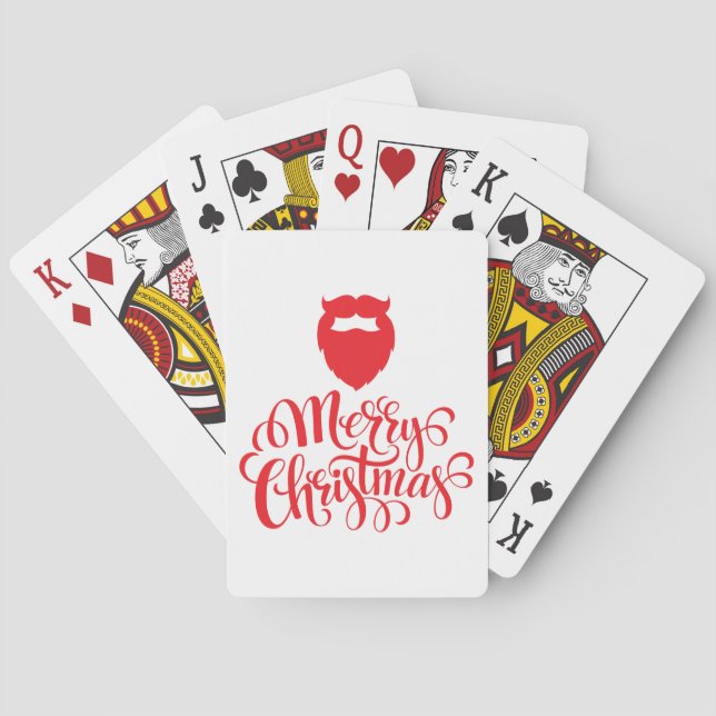 Christmas design Santa beard Playing Cards (Back)