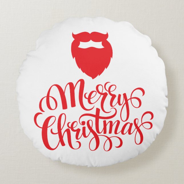 Christmas design Santa beard Round Cushion (Front)