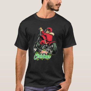 Christmas Design Santa Riding A Motorcycle T-Shirt