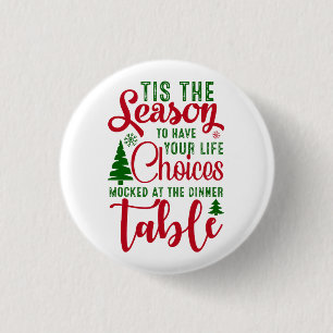 Christmas design season of choices 3 cm round badge