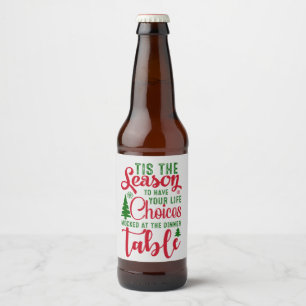 Christmas design season of choices beer bottle label