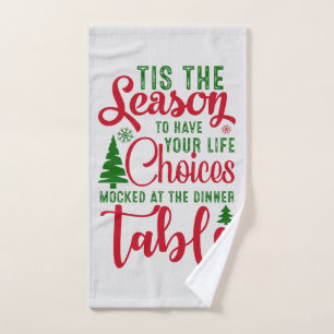 Christmas design season of choices hand towel