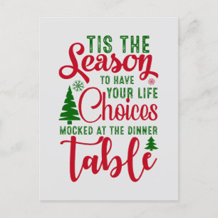 Christmas design season of choices holiday postcard