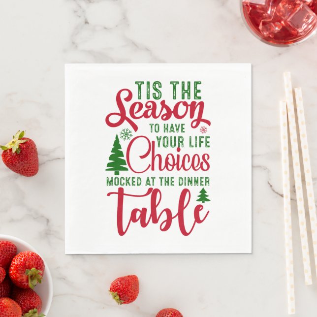 Christmas design season of choices napkin (Insitu)