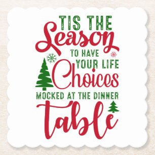 Christmas design season of choices paper coaster
