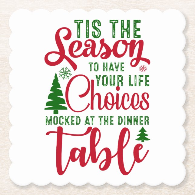 Christmas design season of choices paper coaster (Front)