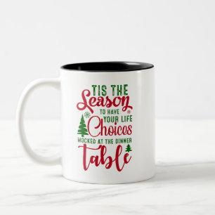 Christmas design season of choices Two-Tone coffee mug