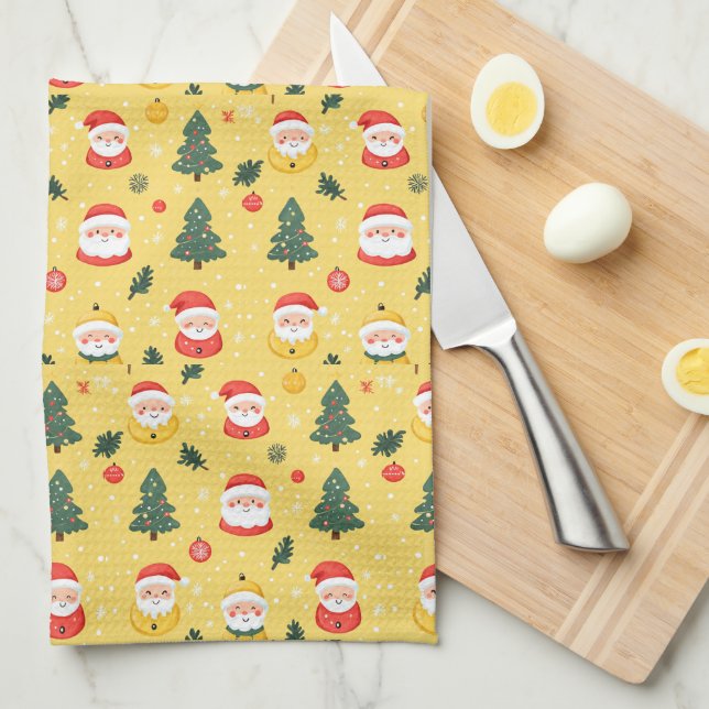 Christmas Design Tea Towel (Quarter Fold)