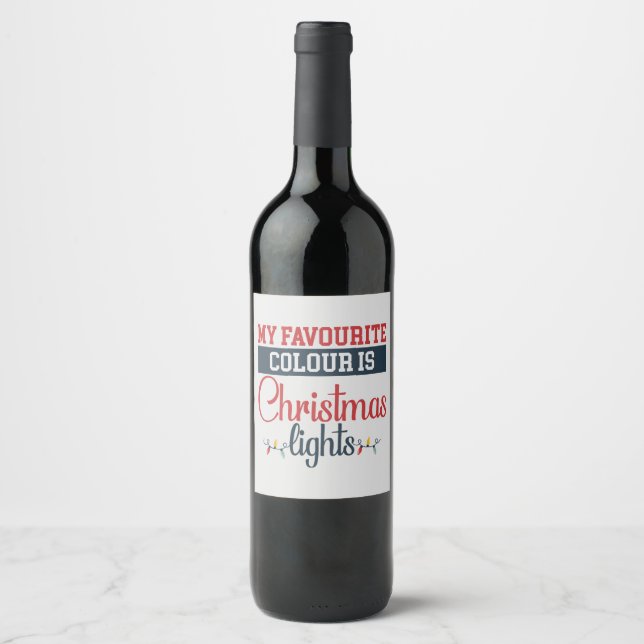 Christmas design with lights wine label (Front)