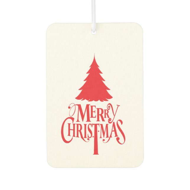 Christmas design with red tree car air freshener (Front)
