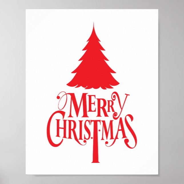 Christmas design with red tree poster (Front)