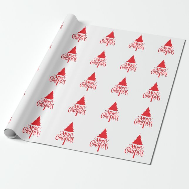 Christmas design with red tree wrapping paper (Unrolled)