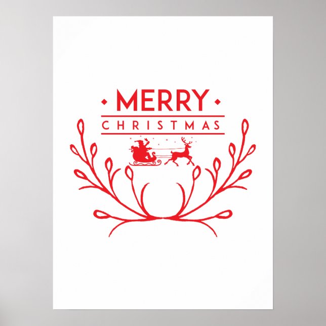 Christmas design with reindeer poster (Front)