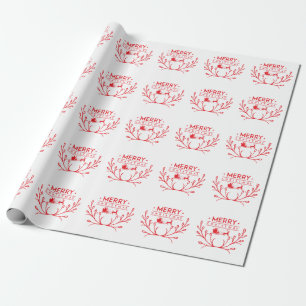 Christmas design with reindeer wrapping paper