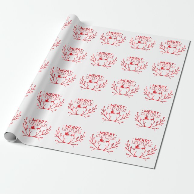 Christmas design with reindeer wrapping paper (Unrolled)