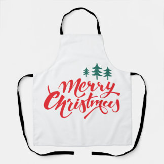 Christmas design with trees apron