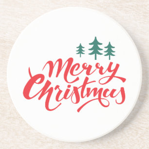 Christmas design with trees coaster