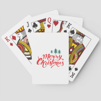 Christmas design with trees playing cards