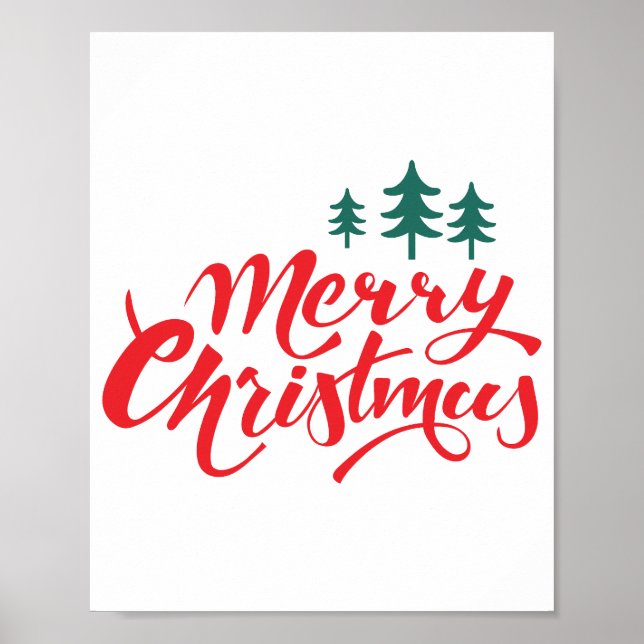 Christmas design with trees poster (Front)