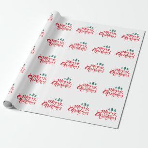 Christmas design with trees wrapping paper