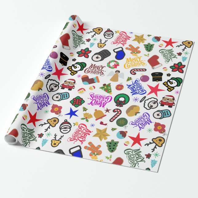 Christmas design wrapping paper (Unrolled)