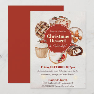 Christmas Dessert Church Party Holiday Card