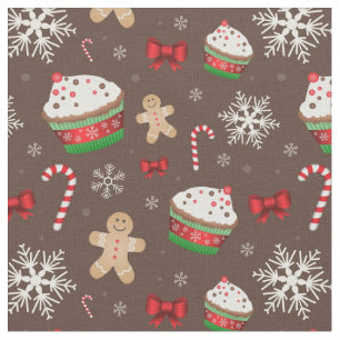 Christmas Dessert Pattern Fabric