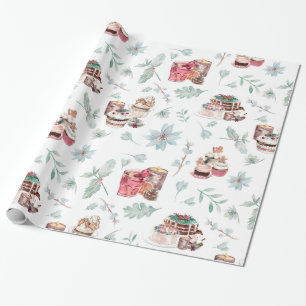 Christmas desserts and drinks wrapping paper